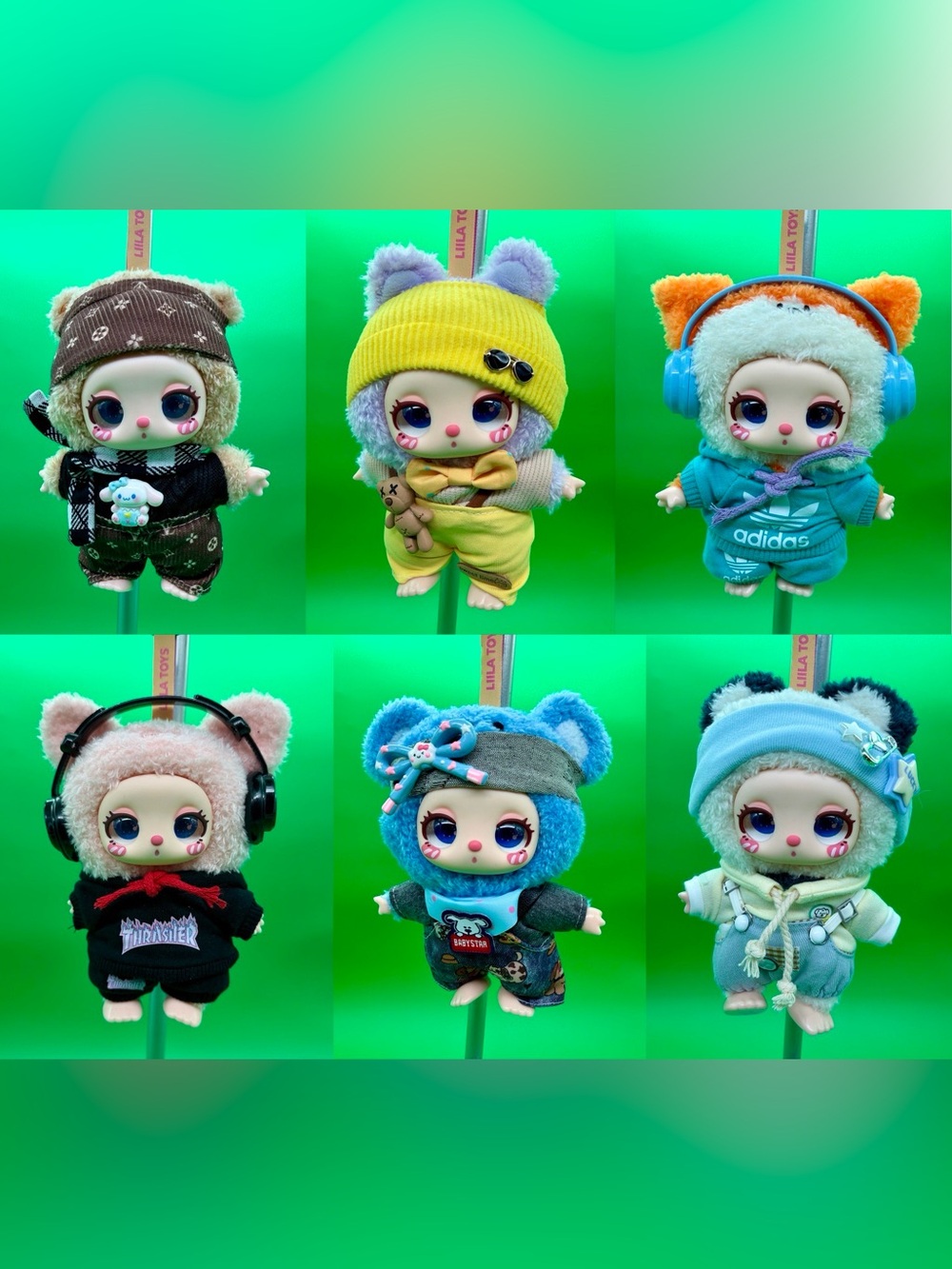 Cute Liila Plush Doll Keychain with Outfit